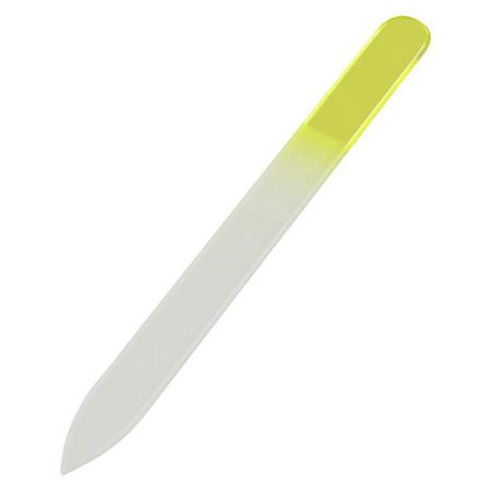 Zodaca Crystal Glass Nail File, Yellow