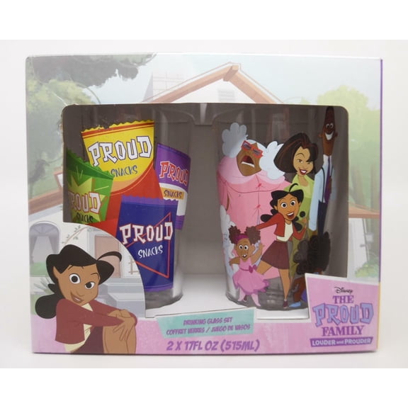 Disney The Proud Family Louder and Prouder Pint Drinking Glass Gift Set - 2pc