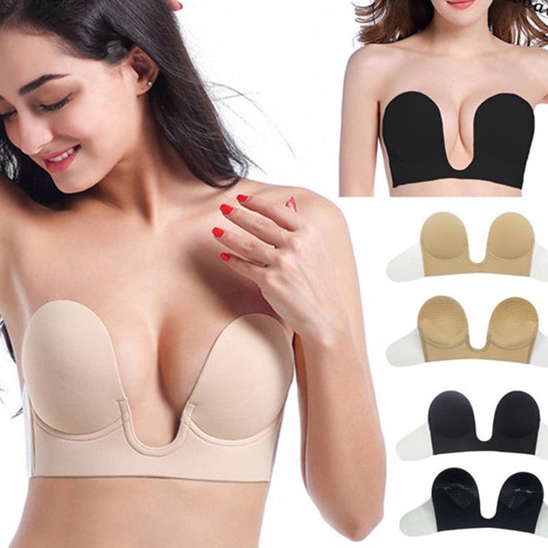 Women Ladies Silicone Bra Self Adhesive Stick On Push Up Gel Strapless Backless 