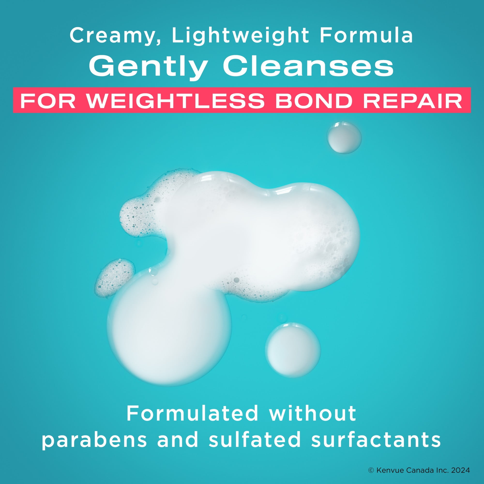 OGX® Repair & Protect Bond Protein Repair Shampoo, Lightweight Hair Wash Cleanses & Targets Damaged Areas of Hair for Effective Bond Repair, Sulfate-Free Surfactants, 385 mL