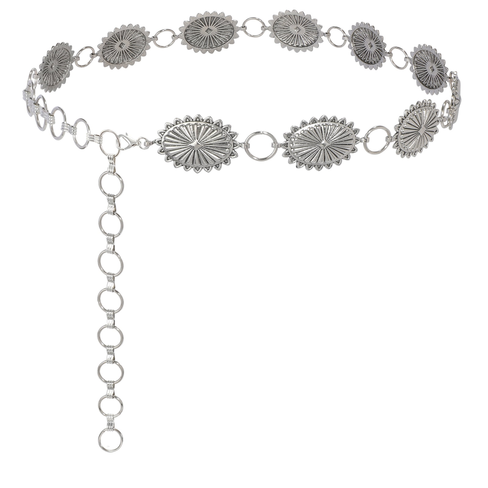 MAKEMECHIC Women's Chunky Metal Waist Chain Belt - Adjustable Belly Jewelry For Dresses, Jeans, Y2K Style