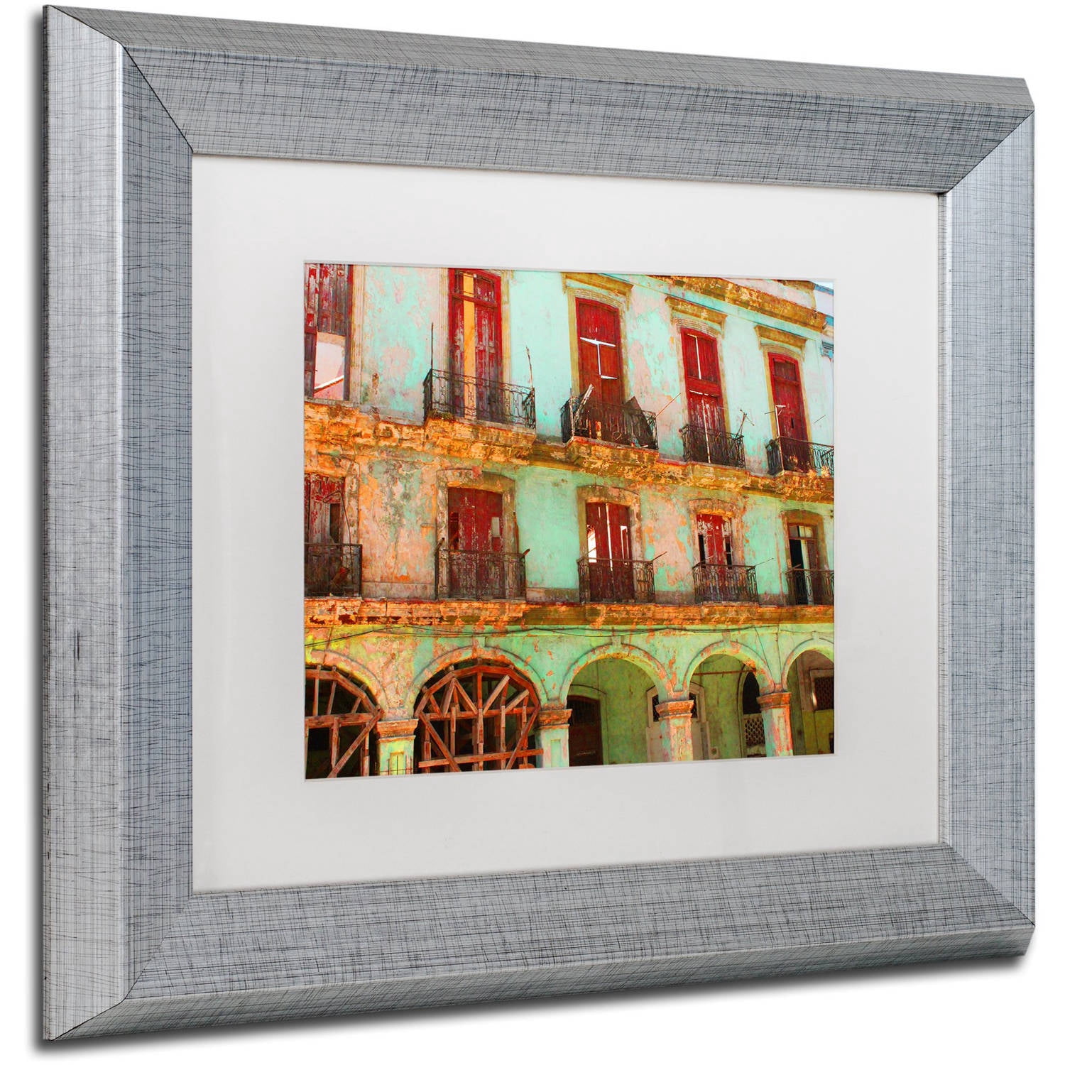 Trademark Fine Art 'Memories Havana' Canvas Art by Masters Fine Art, White Matte, Silver Frame