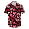 thumbnail image 5 of Valentine T-Shirt for Men Heart Printed Short Sleeved Lapel Shirt,Valentines Gift Ideas for Him Shirt, 5 of 5