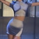 thumbnail image 1 of Conjunto De Minifalda Minifalda estampada, traje de moda de dos piezas, conjunto de vestido corto ajustado sexy (azul S) Cgtredaw Para estrenar, 1 of 1