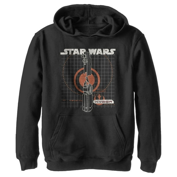 Boy's Star Wars: The Rise of Skywalker Kyber Crystal  Pull Over Hoodie Black X Large