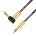 thumbnail image 4 of Conector macho recto de 3,5 mm de alta calidad de 1 m a cable auxiliar de audio con conector macho en ángulo de 3,5 mm (negro), 4 of 9