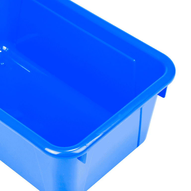 Storex Plastic Cubby Bin, Kids' Craft and Supply Storage, Blue, 5-Pack 