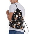 thumbnail image 3 of Kdxio Lilies Flowers Print Drawstring Backpack Bag,Waterproof Draw String Back Sack, Gym Drawstring Bags Swim Bag For Unisex, 3 of 9