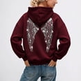 thumbnail image 2 of OSOLU Women's Oversized Hoodies Sparkly Rhinestone Wing Decor Back Long Sleeve Casual Sweatshirts Red, 2 of 6