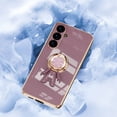 thumbnail image 5 of ELEHOLD Plating Case For Samsung Galaxy S24 FE – TPU Slim Magnetic Shockproof Cover, 360° Rotatable Ring Stand, 3D Astronaut Design, Lens All-Inclusive Protection, Purple, 5 of 6
