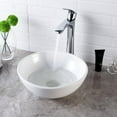 thumbnail image 2 of Mocoloo 13x13 Round Bowl Bathroom Modern White Above Counter Porcelain Ceramic Vessel Sink, 2 of 7