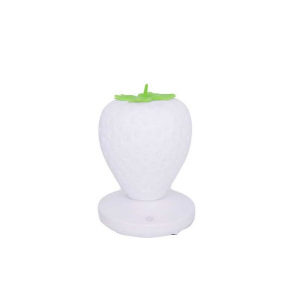 Advancent Luz LED de noche de fresa, portátil, Adorable, Control táctil, alimentado por batería, interfaz USB recargable, lámpara de noche para Iluminación y accesorios Blanco Advancent HA066789-02