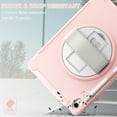 thumbnail image 5 of TECH CIRCLE Case for iPad 10th Generation 10.9 inch 2022, Heavy Duty Shockproof Rugged Protective with Pencil Holder 360° Rotating Hand Strap Stand Case for 10th Gen 10.9" for Boys Girls,Pink, 5 of 8