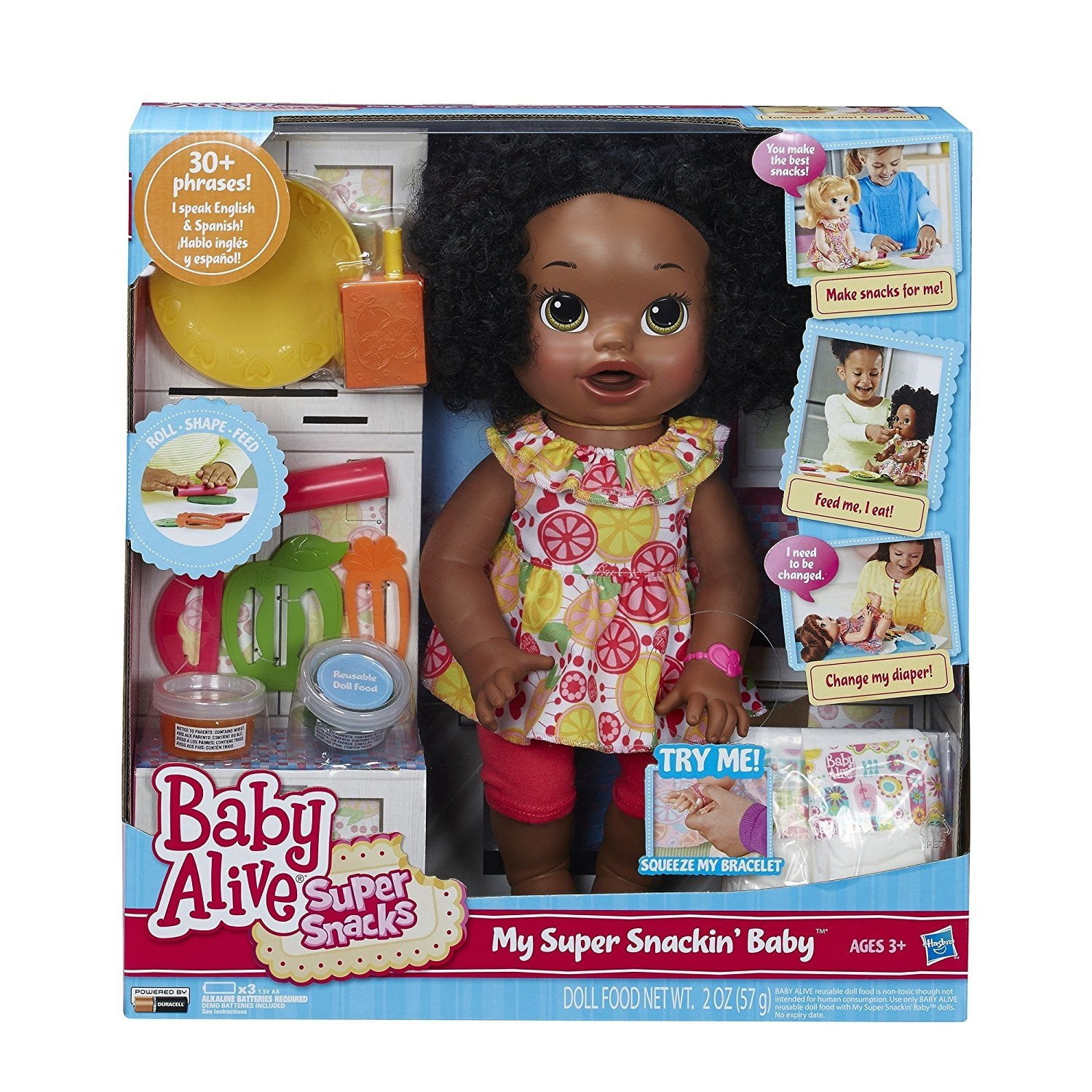 Baby Alive Doll Baby Alive Super Snacks Snackin’ Sara African American  Movin... 