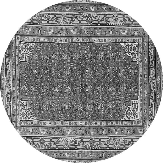Ahgly Company Indoor Round Persian Gray Traditional Area Rugs, 6' Round