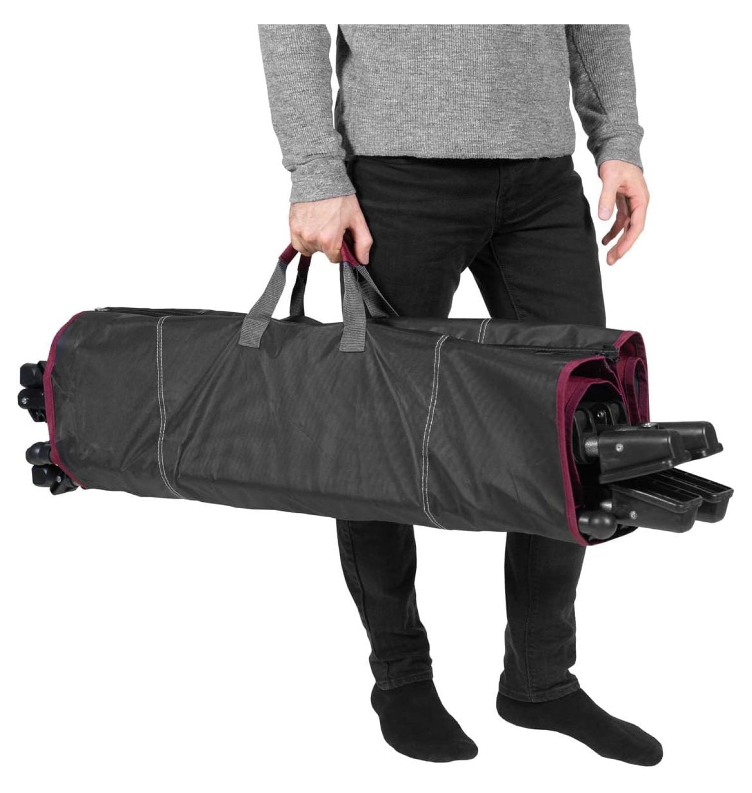 Limited Portable Folding Metal Framed Hammock with a Retractable Canopy, Perfect for Camping, Patio, Outdoor, and Relaxing, Side Pockets Included, Red (Pack of 1)