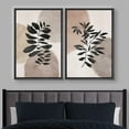 thumbnail image 2 of IDEA4WALL Framed Canvas Print Wall Art Set Mid-Century Pastel Watercolor Forest Plant Nature Illustrations Modern Art Rustic Decorative for Living Room, Bedroom, Office - 16"x24"x2 Black, 2 of 5