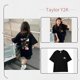 thumbnail image 2 of Camiseta de manga corta de Anime Crayon Shin-Chan de algodón puro con dibujos animados negros para mujer, Top holgado de talla grande con cuello redondo a la moda coreana para verano, 2 of 4