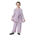 thumbnail image 5 of Hjtefg Girls Abaya Dress Set Loose Flowy Pants Outfit For Everyday Wear Southeast Asian Style Comfortable Kids Soft Breathable Fabric,Color: Purple Size: 3-4 Years, 5 of 8