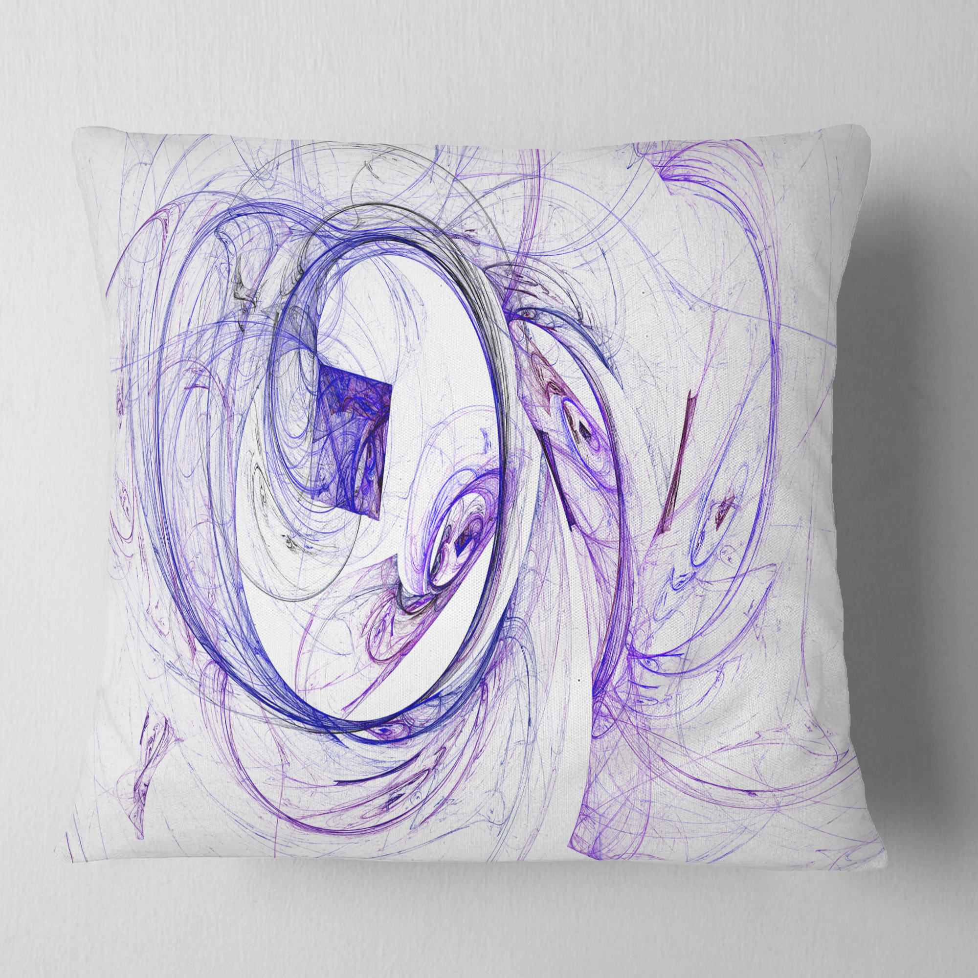 Designart Billowing Smoke Blue - Abstract Throw Pillow - 18x18