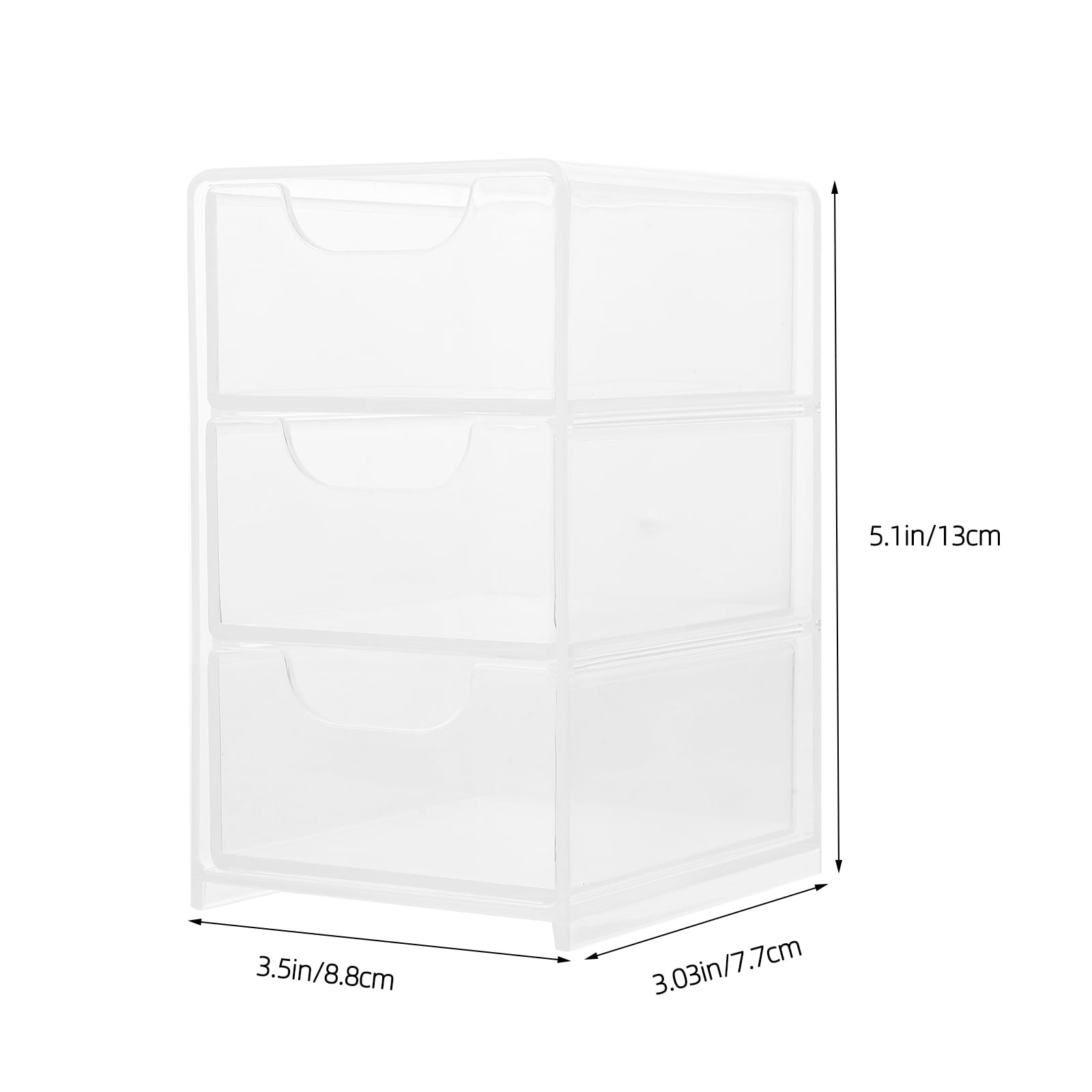 OUNONA Desktop Drawer Box Acrylic Drawer Case For Tabletop Countertop Drawer Organizer Box