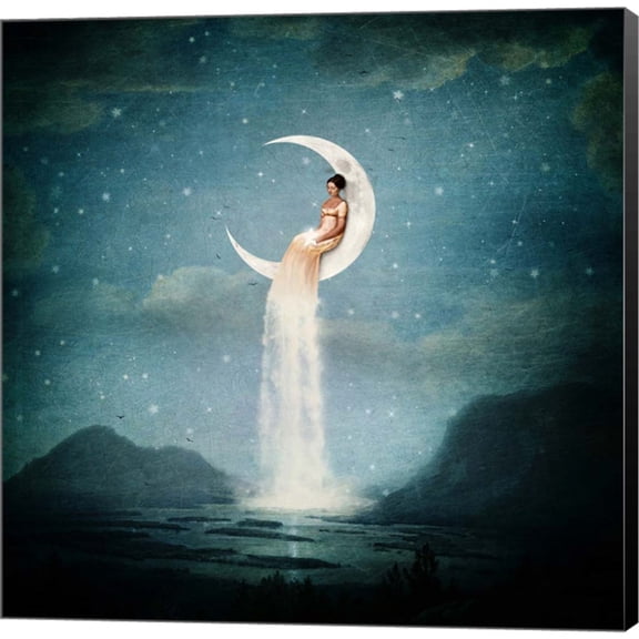 Great Art Now Moon River Lady by Paula Belle Flores, Canvas Wall Art, 12W x 12H