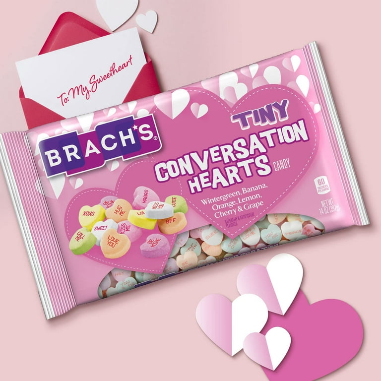 Brach's Tiny Conversation Hearts, Wintergreen, Banana, Conversation Hearts  