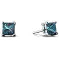 thumbnail image 4 of 14k White Gold 3 Ct Square Plated Alexandrite Stud Earrings by Paris Jewelry, 4 of 4