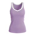 thumbnail image 4 of Bibifish Womens Tank Tops V Neck Wide Strap Contrast Binding Camisoles Ribbed Slim Fit Summer Sleeveless Shirts, 4 of 5