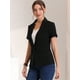 thumbnail image 2 of Chaqueta de traje de oficina con 1 botón y manga corta para mujer Negro S, 2 of 4