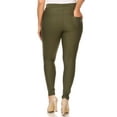 thumbnail image 3 of Lady's 4 Pocket Ponte Pants - Plus Size, Olive, 3XL, 3 of 5