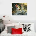 thumbnail image 5 of HENGT  Fish Canvas Wall Art Sunset Largemouth Bass Fish Jumping out of the Water Picture Prints for Nature Fish Lovers Gift Bedroom Decor (" 20x16"), 5 of 6