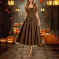 thumbnail image 2 of Women's Victorian Dress Renaissance Medieval Costume Cottage Corset Ruffle Peasant Maxi Dress, 2 of 7