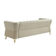 thumbnail image 3 of Chesterfield Button Tufted Velvet Sofa, 3 Seats Upholstered Couch With Gold Metal Legs For Living Room Office Apartment, 3 of 11