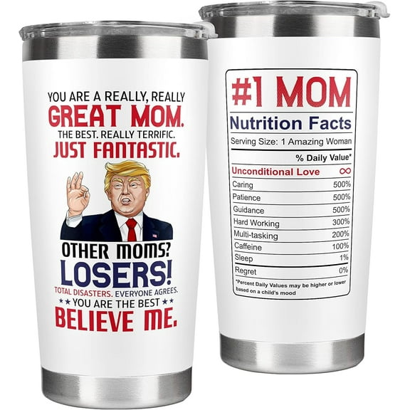 Gifts for Mom from Daughter Son - Christmas Gifts for Mom Wife - Birthday, Christmas, Valentines Day Gift for Moms - Gift for Mama, Moms, Mother - 20 Oz Stainless Steel White Tumbler
