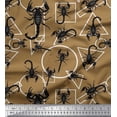 thumbnail image 1 of Soimoi polyester Crepe Fabric Geometric Shapes & Scorpion Insects Print Sewing Fabric Yard 42 Inch Wide, 1 of 1