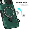 thumbnail image 2 of Allytech Magnetic Case for iPhone 12 Pro / 12 6.1" with Lens Slide Cover, [Non-Slip] [Military Grade Protection] Slim Shockproof Ring Stand Case Support Wireless Charging, Darkgreen, 2 of 10