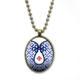 thumbnail image 1 of La cultura china flor azul linea Collar Colgante de cadena vintage Colección de joyas colgantes Unbranded M, 1 of 3