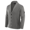 thumbnail image 2 of Men's J. Palmer Graphite Detroit Lions The Playmaker Cardigan Raglan Sweater, 2 of 6
