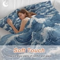 thumbnail image 5 of Ocean Waves Bedding 3 Piece Duvet Cover Set Twin Size, Summer Beach Coastal Nautical Burlap Soft Microfiber Comforter Cover with Zipper Closure & Pillowcases, Wrinkle & FadeResistant Quilt Cover, 5 of 9