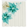 thumbnail image 3 of Ambesonne Teal Shower Curtain, Vintage Floral Elements, 69"Wx75"L, Turquoise Beige, 3 of 3