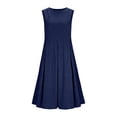thumbnail image 5 of IUYRTFE Women's Loose Fit Sleeveless Tank Dress with Pockets Cotton Linen Blend Casual Summer Midi Dress, 5 of 6