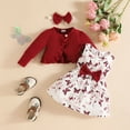 thumbnail image 2 of Futezty Toddler Boys Girls Clothes Fall Winter Outfit Sets, Set For Kids Long Sleeve Round Neck Floral Stretch 1T 2T 3T 4T 5T 6T 2PCS Everyday, 2 of 7