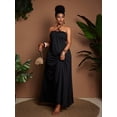 thumbnail image 6 of Black Plus Size Womens Summer Halter Tie Waist Flowy Maxi Dress With Back Knot Detail, 6 of 8