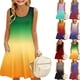 thumbnail image 1 of Girls Summer Sundress Sleeveless Gradient Dress Summer Casual A-Line Sundress with Pockets Sizes 4-12 ,Sie:120, 1 of 8