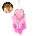 thumbnail image 2 of Dserhfy Dreamcatcher Feather Decor Pendant Luminescent Ornament Heart Shape Design Hanging Dream Catcher for Bedroom, 2 of 8