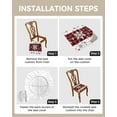 thumbnail image 4 of Dining Room Chair Seat Covers, Merry Christmas Snowflakes Red Black Plaid Winter New Year Removable Stretch Chair Seat Cushion Slipcovers Protector for Holiday Party Festival Decoration, Set of 6, 4 of 6