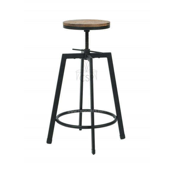 Commercial Seating Products Swivel Backless Bar Stool Chairs, Black