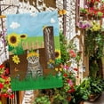 thumbnail image 3 of Welcome Summer Sunflower Dog House Flag Puppy Spitz Dog on Country Farm Butterfly Flowers Decor Banner for Outside Yard 28x40 Inch Double Side, 3 of 6