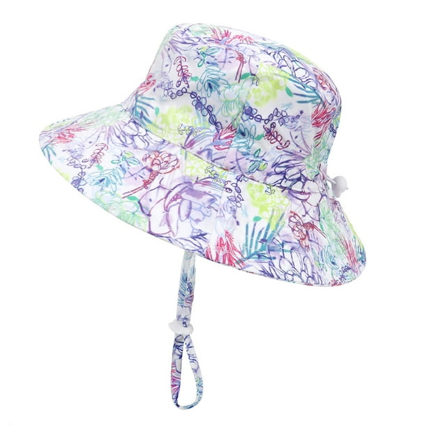 Sombrero para el sol ajustable para bebé, sombrero para nadar al aire libre para niños pequeños, sombrero para piscina, ala ancha, correa para la barbilla, sombrero para jugar en verano